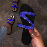 Summer New Explosion Models Toe Sandals Women Rhinestone Plus Size Sandals 35-43 Women's