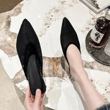 Breakj Cool Slippers 2023 Summer New Net Bread Head Half-Dragging Flat-Bottom Slippers Women's