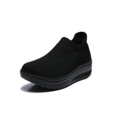 Mesh Knitting Sneakers Breathable Women Loafers Ladies Elastic Band Female Casual Slip On Comfortable Shoes Plus