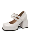 Spring and Summer New Mary Jane Shoes 45 Yards Plus Size Professional Commuter Student Women's Shoes Fashion High