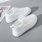 Breakj White Shoes Female 2024 Summer New Ins Korean Version Versatile Casual Hollow Out Mesh Breathable Bottom Women's Shoes