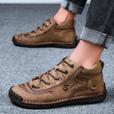 Men's Fashion Casual Shoes Flat Martin Boots Leather Shoes Outdoor Shoes Plus Size