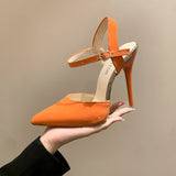 Large-Size High-Heeled Sandals Tip-Shaped Buckle With Fine Fashion Women's