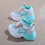 Breakj New Summer High-Up Small White Shoes Women's Spring Net Casual Sneakers Breathable Old Dad Shoes Net