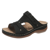 Breakj Women's Shoes And Slippers Wear 2025 Summer New Wish Fashion Round Head Comfortable Cool Stepping Line Casual
