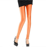 Women Shiny Pant Leggings Hot Selling Leggings Solid Color Fluorescent Spandex Elasticity Casual Trousers Shinny