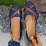 Breakj Shoes Women 2025 New Round Head Flat Bottom Lazy One Foot Pedal Women's Shoes Work