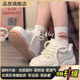 Breakj New Thick-Bottomed Plus Velvet Shoes Spring And Autumn Small White Shoes Women Casual Shoes Female Students Warm Cotton