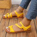 Breakj Red Candy Color Large-Size Casual Sandals 2025 Summer New Women's Shoes Magic Stick Beach