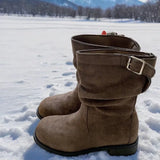 Breakj British Style Coarse And Martin Boots 2025 Autumn And Winter New Thin Pile In The Boots Sleeves Short