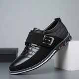 Breakj Fashion Casual Single Shoes Velcro Set Foot Embroidered Men's Leather Shoes Fashion Plus-Size Men's Shoes Wenzhou