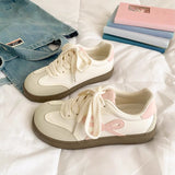 Breakj Fashion Training Shoes Women 2025 Summer New Thick-Soled Casual Women's Shoes College Style Lace Coloring Small White