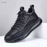 Breakj Men's Shoes 2023 Spring And Autumn New Thick Bottom Help Casual Trend Shoes Air Cushion Bottom Fish Pattern Light
