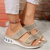 Breakj Spring And Summer New Women's Leisure Large-Size Water Drill Slope And Comfortable Air Cushion Slippers