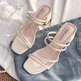 Ribbon Sandals Fairy Style 2023 New Sandals With Thick Heels And