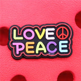 1pcs Love Peace Shoe Charms No Bad Vibes Boyfriend Shoes Accessories Decoration Fit Croc Jibz Party Kids Gifts