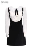 Sleeve Elegant Mini Dress Woman Korean Fashion Short Party Dress Slim Beaded Vintage Dress Casual Female 2023 Autumn