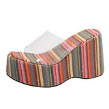Breakj Bottom Slope With One-Word Slippers Female High And Solid Cloth Beach Cool
