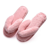 Women House Slippers Faux Fur Fashion Warm Shoes Woman Slip on Flats Female Slides Black Pink cozy home furry