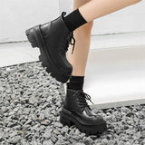 Breakj Boots Men In Autumn And Winter Increased Tooling Locomotive Wind Super Fire Leather Boots Big Head Advanced Sense Ankle Boots