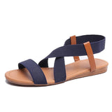 New Summer Sandals Women's Flat-Soled Fish Mouth Roman Style Loose And Tight Large-Size Simple