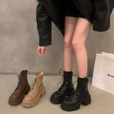 Boots Women's Shoes British Wind In 2023 Fall New Short Boots Versatile Thick Sole Spring And Autumn Web Celebrity Single Boots