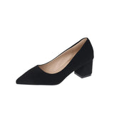 Breakj Interview Women's Shoes 2023 New Black Etiquette Student Work Single Shoes Thick Heel Civil Servant Formal High