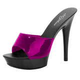 Women Slipper 2023 Summer Fine Heel 13cm Shoe Slipper Platform Patent leather Pumps Sexy Shoes Stripper Hihg Heels