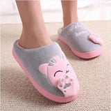 Plush Indoor Slippers Female Cartoon Cat Home Slipper Comfortable Winter Shoes Woman Men House Floor Soft Slides