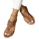 Round Head Sandals, Small Broken Flower Sandals, Large Size Leisure Flat-Soled Independent Station