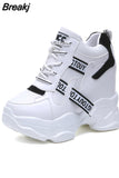 2023 Women High Top Sneakers Platform Basket Femme Chaussures Height Increase Tennis Sneaker White Women's Sport