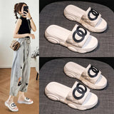 Breakj Red Slippers Female Wear Summer Fashion Versatile With Thick Bottom Small Fragrant Wind Summer Slippers 21