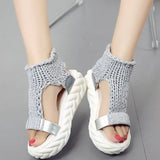 Women's New Korean Version Of Xia Student Shoes With Polyamine Liposmide Soft-Bottomed Knitted Wool Women's