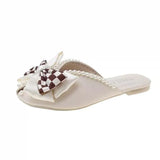 Muller Shoes Net Infrared Wear Women 2023 New Summer Fish Mouth Cool Drag Flat-Soled Pearl Baotou Semi-Slipper