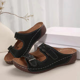 Breakj New Platform Slippers Women's Shoes Large Size Recreational Platform One-Line Buckle Casual Slippers Summer Beach