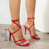 Breakj High Heel Sharp Fashion Shoes Women Walking Show High Heel Sandals Heel Heel Buckle