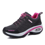 for Womens Air Cushion Athletic Running Shoes Walking Breathable Sport Lace Up Hight Platform Casual Shoes Size