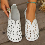 Breakj Large-Size Hollow Carved Flat Sole Single Shoes Round Head Lazy One Foot Pedal Low Help Shallow Boat