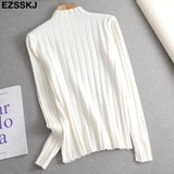 Slim soft Pure color turtleneck Sweater Pullover Women Casual Long Sleeve chic bottom Sweater Female Jumpers