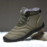 Men Hiking Shoes Winter Boots Keep Warm Plush Waterproof Ankle Boots Outdoor Non-slip High-top Zapatos Outdoor Hombre
