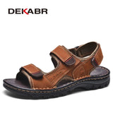 Genuine Leather Fashion Men Sandals Summer Men Casual Shoes Breathable Beach Sandals Sapatos Masculinos Plus Size