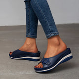 Breakj Summer New Large-Size Slope And Slippers Women's Casual Fashion Thick Bottom Slope With A Word With Women's