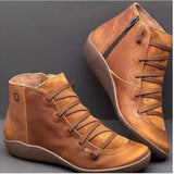 2019 Booties Woman Lace Ankle Boots Suede Stitching Boots Short Arch Support Comfortable Soft Bottom Female Boot Big Size