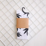 Socks For Women Men's Cotton Socks Hip Hop Leaf high Quality Harajuku Ladies White Green Spring Autumn casual long