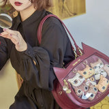 cute cat handbags Japanese kawaii ita bag large capacity Lolita shoulder bag JK uniform bag college girl Shopper bag Women's