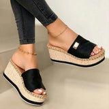 Breakj Large Code 2023 New Simple Slope And Cool Slippers Women Thick Bottom Pine Cake Type Cold
