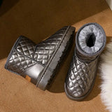 Winter Thick Plush Warm Snow Boots Women Slip On Flat Heels Cotton Shoes Woman Non Slip Waterproof Ankle Boots Female