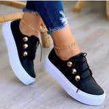 White Shoes Women 2022 Fashion Round Toe Platform Shoes Size Casual Shoes Women Lace Up Flats Women Loafers Zapatos