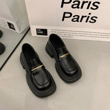 Jane Small Leather Shoes Women's 2024 New Spring And Autumn British Style Retro Thick Soles With A Big Head