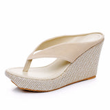 Breakj Cm Bohemian Beach Sandals Thick Soles Heel Clipper Waterproof Table Word Toe